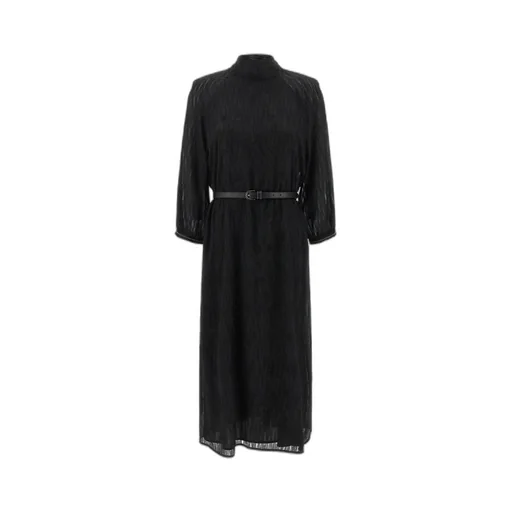 Peserico Fil Coupé Belted Dress