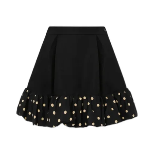 Polka-Dot Ruffled Mini Skirt