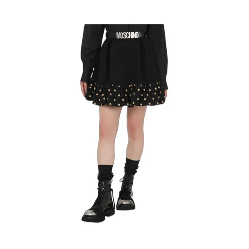 Polka-Dot Ruffled Mini Skirt