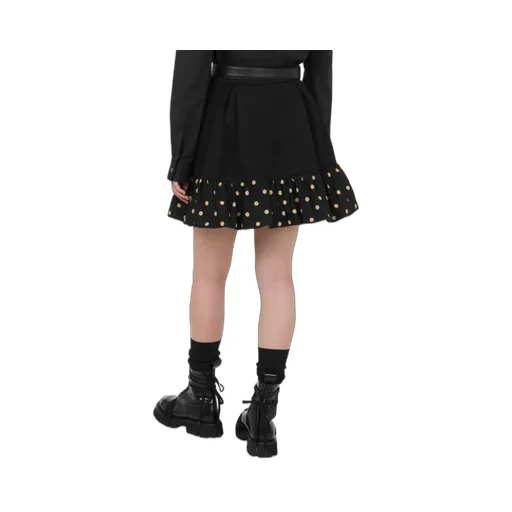 Polka-Dot Ruffled Mini Skirt