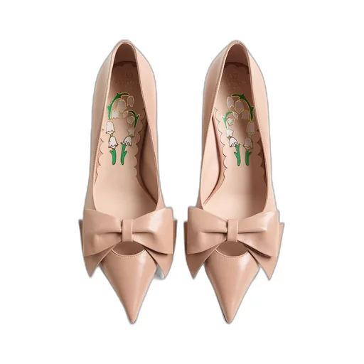 65Mm Bowow Leather Pumps