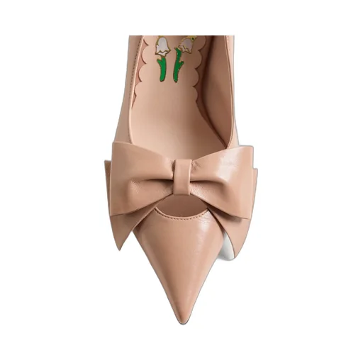 65Mm Bowow Leather Pumps