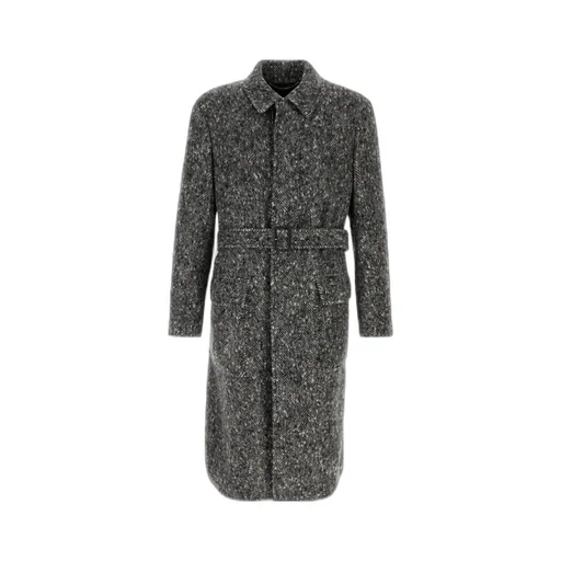 Canali Belted Textured Coat