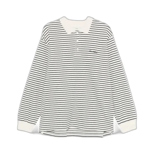 Striped Long-Sleeve Polo Shirt