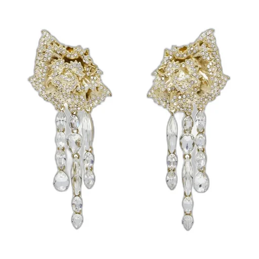 Alexander Mcqueen Carnation Embellished Earrings