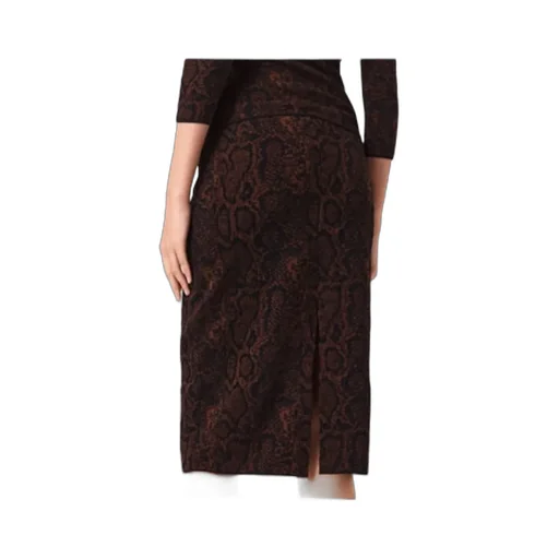 Snake Print Knit Midi Skirt