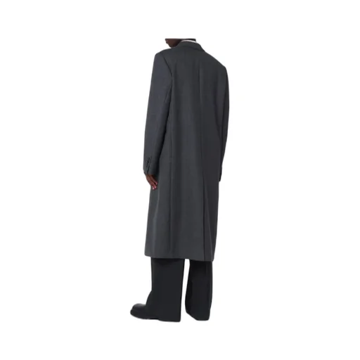Grey Double-Breasted Wool Coat