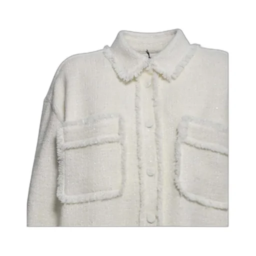 Msgm Long-Sleeved Fringed Edge Jacket