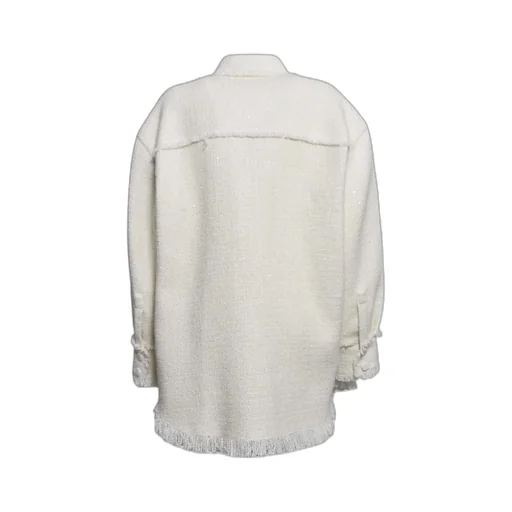 Msgm Long-Sleeved Fringed Edge Jacket