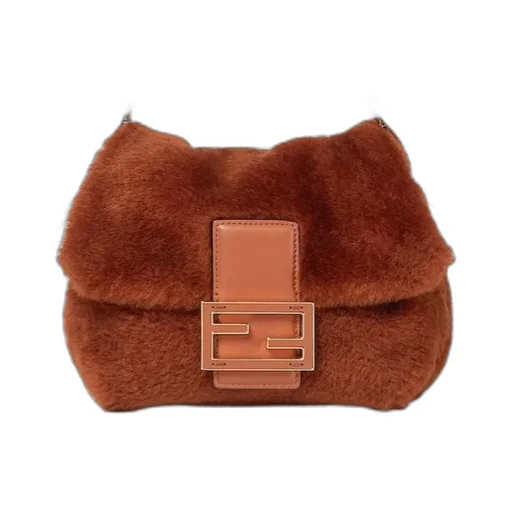 Brown Shearling Mini-Bag