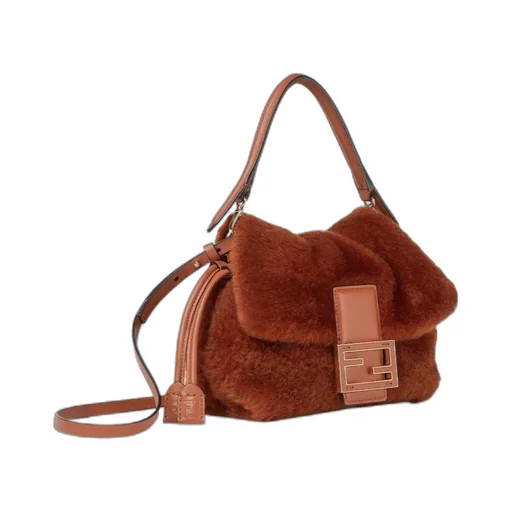 Brown Shearling Mini-Bag