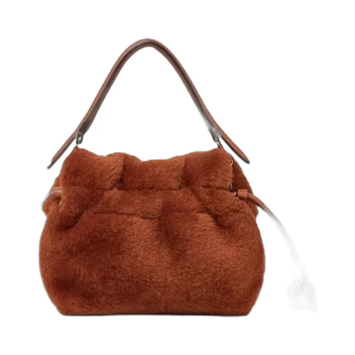Brown Shearling Mini-Bag