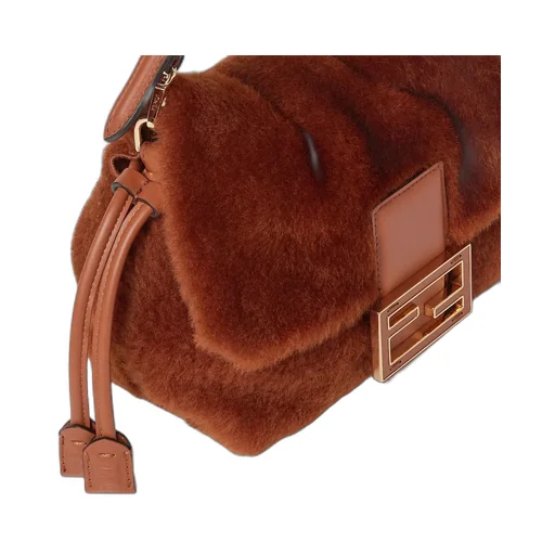 Brown Shearling Mini-Bag