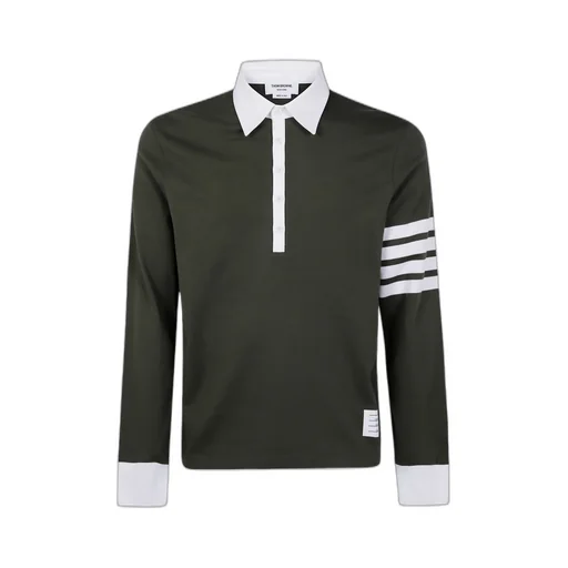 Thom Browne Long-Sleeved Knitted Polo Shirt
