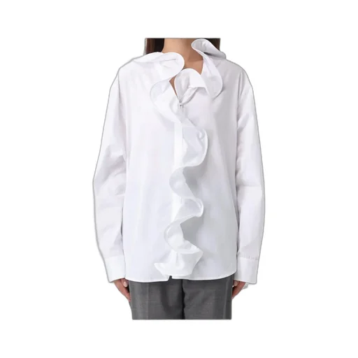 Msgm Ruffle Detailed Poplin Shirt