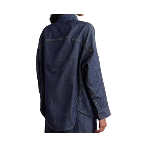 Contrast-Stitching Denim Shirt