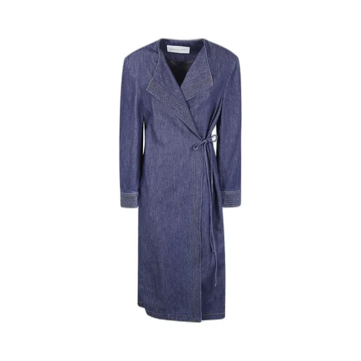 Wrap-Tie Denim Coat