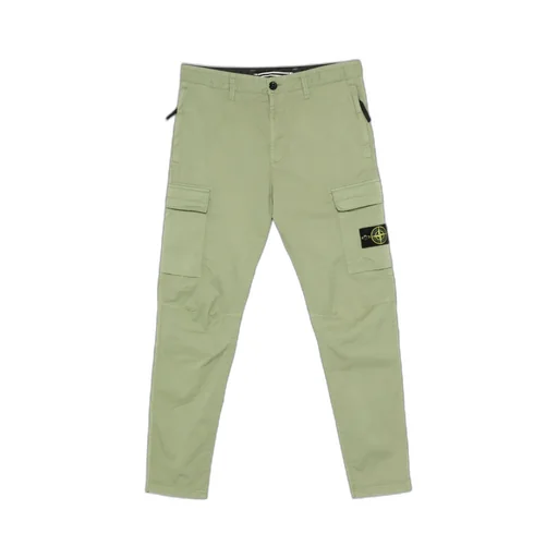 Stone Island Logo Patch Straight-Leg Trousers
