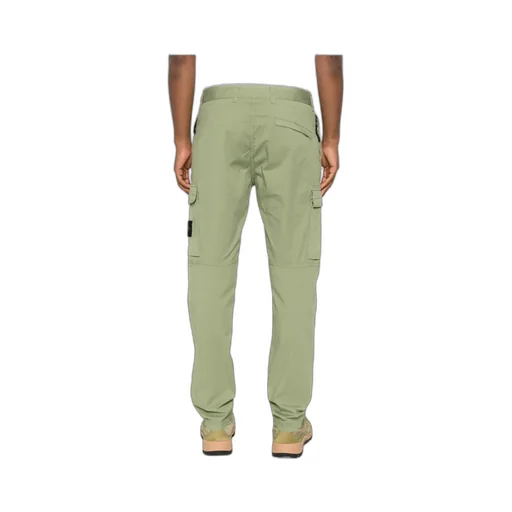Stone Island Logo Patch Straight-Leg Trousers