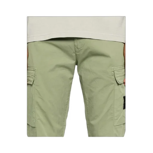 Stone Island Logo Patch Straight-Leg Trousers