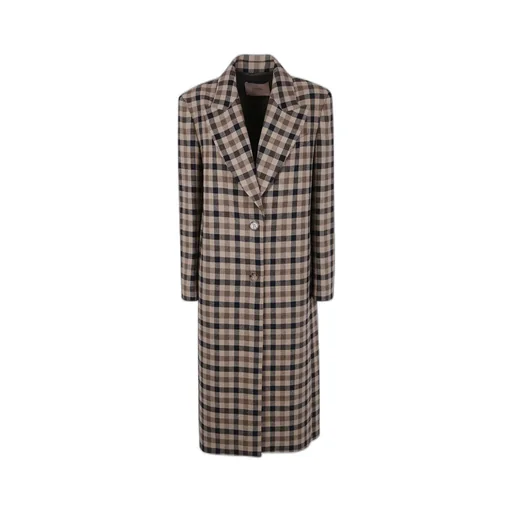 Twinset Check Wool Coat