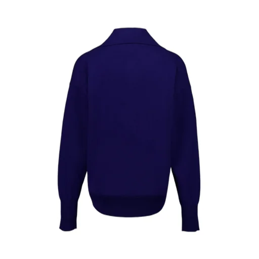 Polo V-Neck Cashmere Knit Top