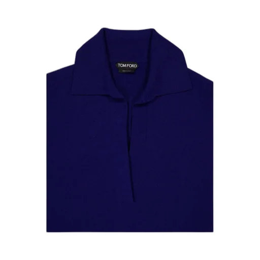 Polo V-Neck Cashmere Knit Top