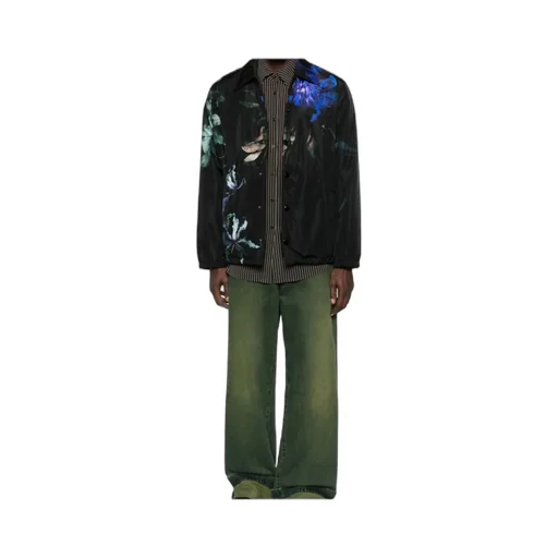 Dries Van Noten Drawstring Floral Printed Jacket