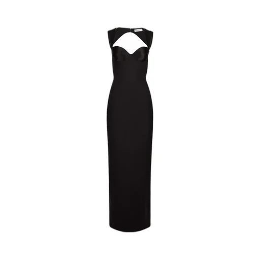 Satin-Panelled Open-Back Maxi Dress