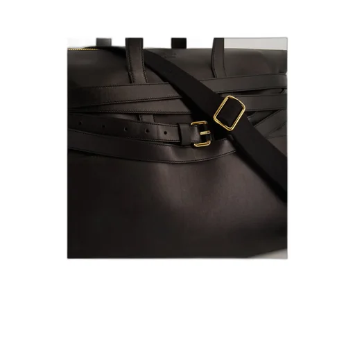 Belted Leather Tote Bag