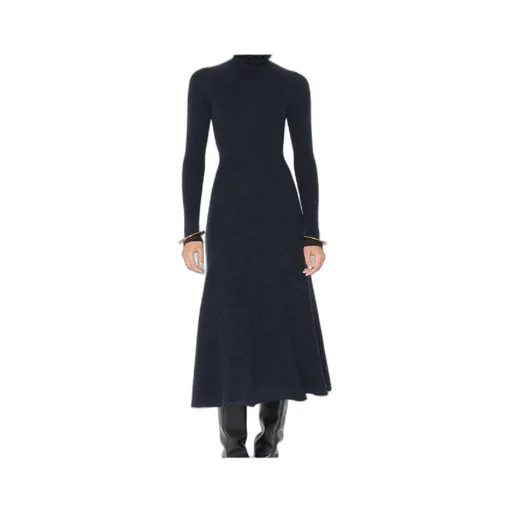 AlaÏA Tweed Knitted High-Neck Dress