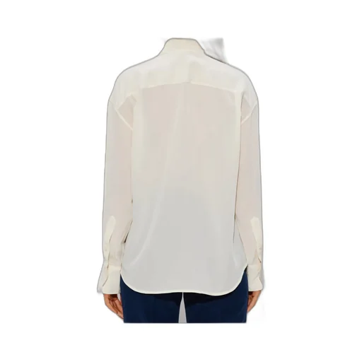 Pleated-Detail Silk Shirt