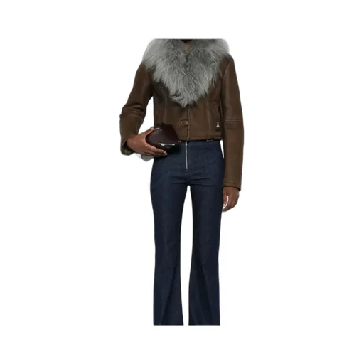 Sheepskin Fur-Collar Jacket
