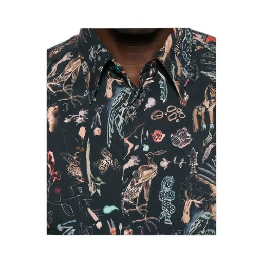 Animal-Print Long-Sleeved Shirt