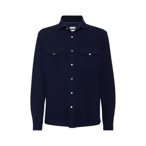 Brunello Cucinelli Patch Chest Pocket Western Shirt