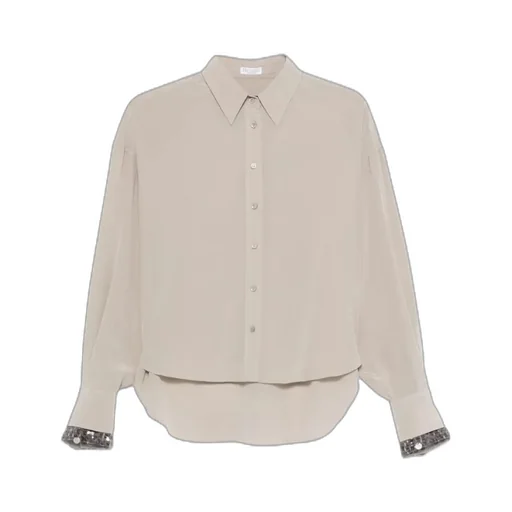 Sequin-Embellished Silk Shirt