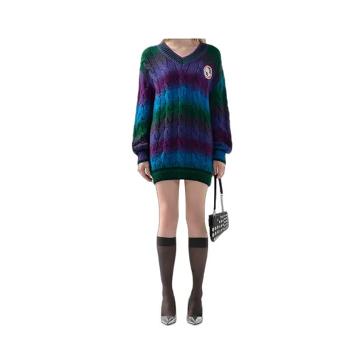 Cable-Knit V-Neck Sweater