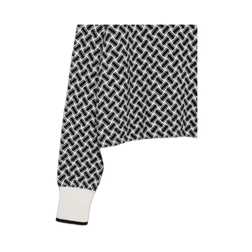 Geometric-Pattern V-Neck Cashmere Sweater
