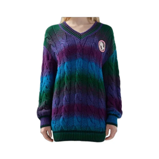 Cable-Knit V-Neck Sweater