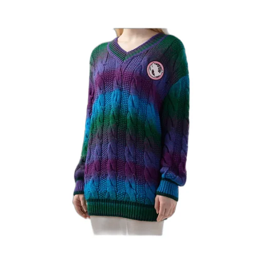Cable-Knit V-Neck Sweater