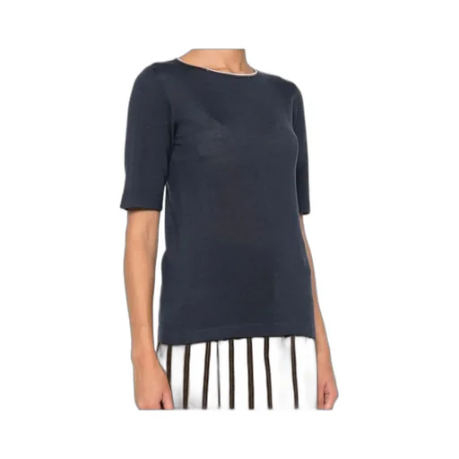 Monili-Trim Cashmere Top