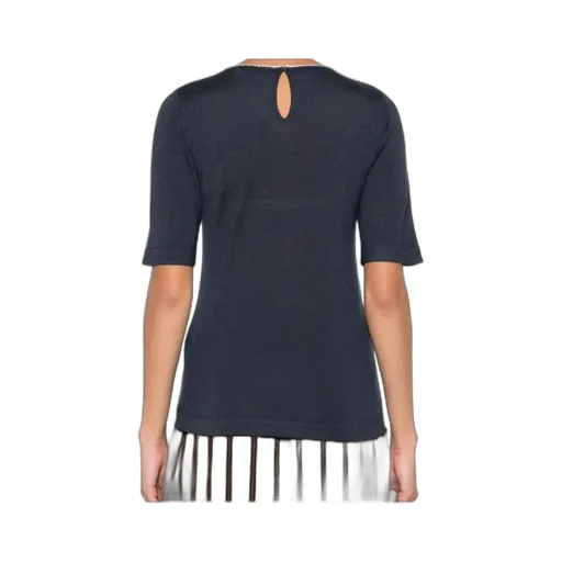 Monili-Trim Cashmere Top