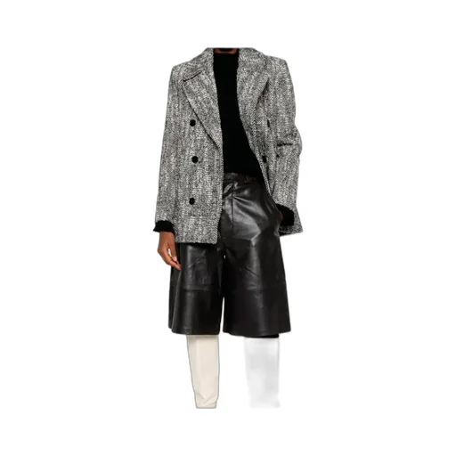Patrizia Pepe Chevron Double-Breasted Coat