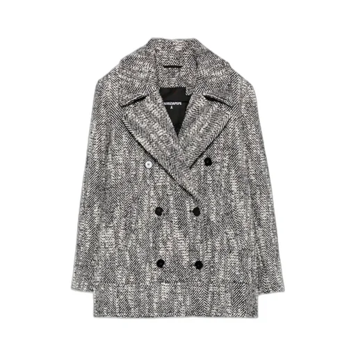 Patrizia Pepe Chevron Double-Breasted Coat