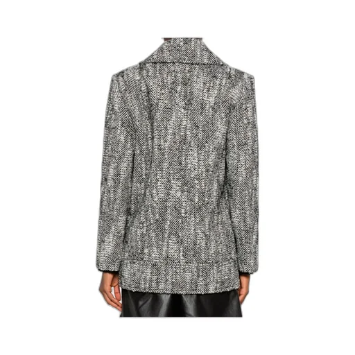 Patrizia Pepe Chevron Double-Breasted Coat