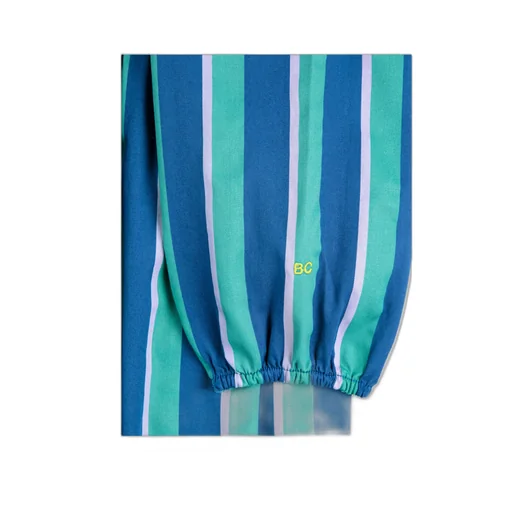 Ruffle-Sleeve Striped Dress