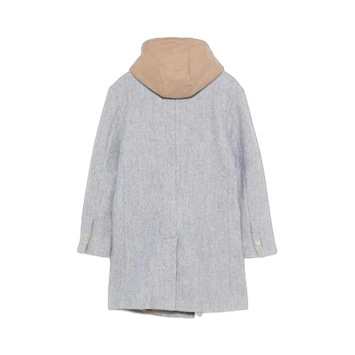 Herringbone Hooded Wool Coat