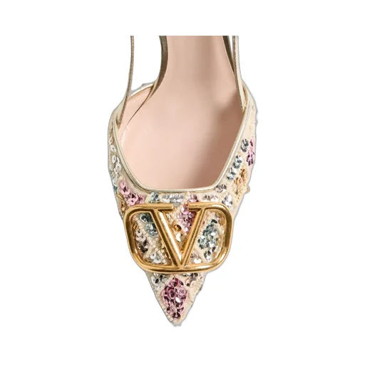 Vlogo Signature Slingback DÉColleté With Rhombelle Embroidery 80Mm