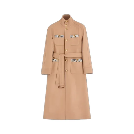 Double-Breasted Wool Trench Coat