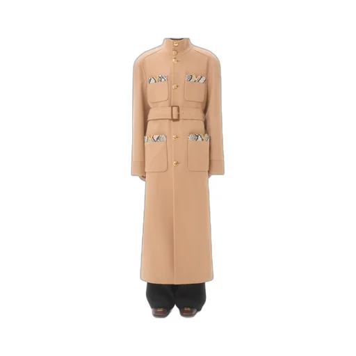 Double-Breasted Wool Trench Coat